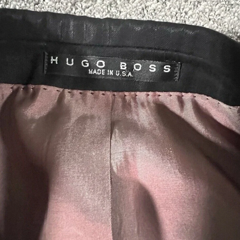 Hugo‎ Boss Scorsese Movie Suit Mens 42L Black 3-Button Wool Blend Made in USA